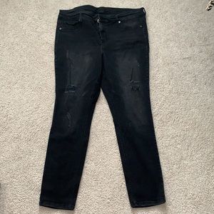 Women’s Plus Size Distressed Black Jeans